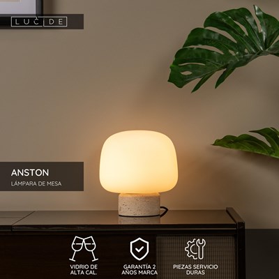 Lucide ANSTON - Lámpara de mesa - 1xE14 - Ópalo